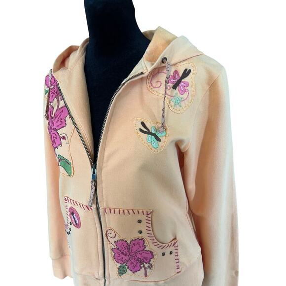 Ruff Hewn hoodie sweatshirt with applique and embroidery, women's size S - Picture 4 of 11